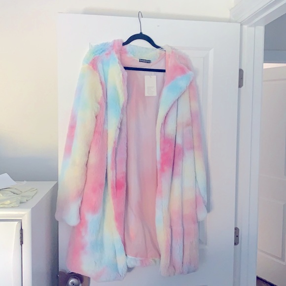 Rainbow Unicorn Pastel Ombr Teddy Coat 